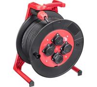 JUMBO® L Enrouleur de câble avec 4 prises H07RN-F Section 3 x 1,5 mm², couleur du câble noir, longueur 30 m, couleur tambour/armature noir/rouge