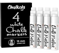 Jumbo Marqueurs De Fenêtre 15mmLot De 4 Marqueurs Blancs-Utilisables Sur Voitures,Tableau Noir,Tableau Blanc,Vitrines,Bistrots