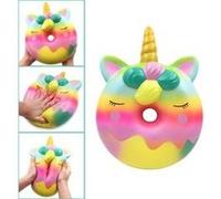 Jumbo rainbow donut stress reliever parfumé super slow rising kids squeeze toy multicolore Multicolore G