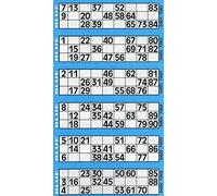 Jumbo Singles billet Bingo, 6 pour afficher Pad, bleu