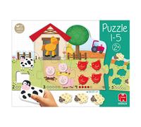 Jumbo Spiele GOULA Puzzle 1-5, puzzle pour enfants, puzzle en bois, jeu de pose, enfants, apprendre les chiffres, 53438