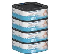 Jumbo Square Lot de 4 paquets de sacs jetables compatibles avec les seaux Diaper Genie Compact, Select et Classic, peuvent contenir jusqu'à 810 couches de taille nouveau-né par recharge