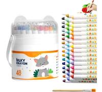 Jumbo Twistable Washable Crayons, 12/24/36/48 Colors Silky Gel Crayons, Easy-to-Hold Large Crayon with Storage Box & Brush for Coloring Books, Arts & Crafts, Painting Enthusiasts (48 colors)