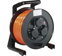 JUMBO® XS Enrouleur de câble avec 3 prises H07BQ-F Couleur de câble Orange vif Section 3 x 1,5 mm² Longueur 25 m
