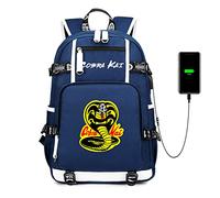 JUMBOZ Animé Sac à Dos pour D'école Co.Bra Kai, Imprimé Sacs à Dos pour Ordinateur Portable, Cartable Scolaires Léger pour Garcon Fille Adolescents-F||47X30X15CM