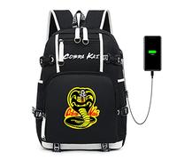 JUMBOZ Animé Sac à Dos pour D'école Co.Bra Kai, Imprimé Sacs à Dos pour Ordinateur Portable, Cartable Scolaires Léger pour Garcon Fille Adolescents-C||47X30X15CM