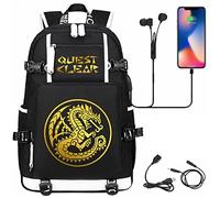 JUMBOZ Animé Sac à Dos pour D'école Monst-ER Hunt-ER, Imprimé Sacs à Dos Ordinateur Portable avec Port de Chargement USB, Cartable Scolaires Léger pour Garcon Fille Adolescents-E||47X30X15CM