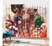 JUMBOZ Attack on Ti-Tan Rideau Occultant à œillets, Rideaux D'obscurcissement de Chambre, Decoration Maison pour Enfant Chambre-Multicolor 4||W170 cm x H200 cm