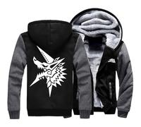 JUMBOZ Blouson Homme Monst-ER Hunt-ER, Blousons en Polaire Hiver Chaud avec Zippé, Sweats Mode Imprimé de Voyage-Black B||M