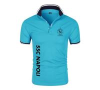 JUMBOZ Po.lo Homme Manches Courtes SS.C Na.Poli Po.lo T-Shirt All-Match Respirant, Haut évacuant l'humidité pour Jogging Motion Fitness-Sky Blue||L