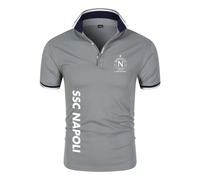 JUMBOZ Po.lo Homme Manches Courtes SS.C Na.Poli Po.lo T-Shirt All-Match Respirant, Haut évacuant l'humidité pour Jogging Motion Fitness-Gray||S