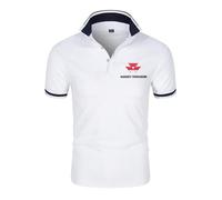 JUMBOZ Po.lo T-Shirt Homme MAS.SEY Fer-GUSON, Poloshirt D'été Respirant Confortable, Tee-Shirt évacuant l'humidité pour Entraînement -White||XL