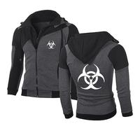 JUMBOZ Sweat-Shirt à Fermeture Éclair avec Capuche Resid.ent Evil, Blouson Homme Fashion Imprimer, VêTements Homme pour Automne-Black 1||M