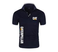 JUMBOZ T-Shirts et Tops de Sport Homme Ca.ter-Pillar, Tennis Golf Sport Po.lo Tshirt Respirant, Loisirs Tee Shirt avec Imprimé pour D'extérieur -Navy Blue||XXL