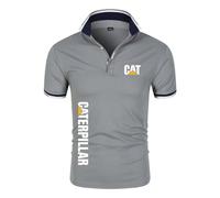 JUMBOZ T-Shirts et Tops de Sport Homme Ca.ter-Pillar, Tennis Golf Sport Po.lo Tshirt Respirant, Loisirs Tee Shirt avec Imprimé pour D'extérieur -Gray||4XL
