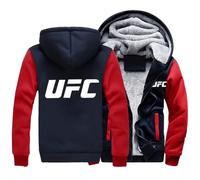 JUMBOZ Veste Running Homme U.F.C, Manteaux Blouson Polaire Épais avec Zippé, Sweats Décontractée Mode pour Outdoor-Blue A||5XL
