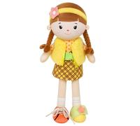 Jumbrace Poupée en peluche douce (40,6 cm) Éducative pour filles, jouet sensoriel Montessori, cadeau d'anniversaire, peluches pour tout-petits (jaune)