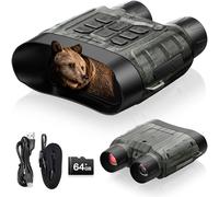 Jumelle Vision Nocturne, 4K 112MP Jumelles Vision Nocturne avec Carte 64GB & Batterie 5000mAh Rechargeable, Jumelle Infrarouge Vision Nocturne Zoom Numérique 12X Portée 450m pour la Chasse, Le Camping