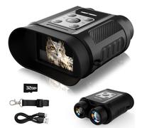 Jumelle Vision Nocturne 4K 48MP, Portée de Vision 300m, IR Réglable à 7 Niveaux, Zoom Numérique 8X, Écran HD 2,4’’ pour Chasse, Camping et Observation de la Faune
