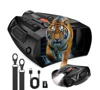 Jumelle Vision Nocturne - Écran HD 4", Zoom 10X, 4K, Portée 800M, Batterie 5000mAh, Carte Mémoire 32GO, Lunette Infrarouge pour la Chasse, l'agriculture, la Sécurité, Etc.