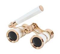 Jumelles 3 x 25 avec poignée/kit d'accessoires pour femmes et filles, cadeau doré, jumelles avec poignée vintage