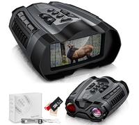 Jumelles 4K HD Photos/Vidéo 1080p Vision Nocturne Binoculaire 10x Numérique Zoom Portée de Vision 984ft avec 3.5" LCD Écran Prendre Infrarouge Caméscope pour Une Obscurité Totale (32G Carte)