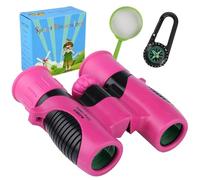 Jumelles 8×21 pour Enfants de 3 à 12 Ans, Jouet avec Loupe et Boussole, pour Garçons et Filles (P)