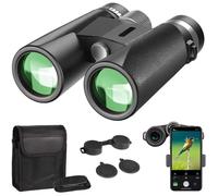 Jumelles Adultes Puissante, 12x50 Jumelles Compactes HD BAK4 Prisme FMC Vision Nocturne pour l'Observation des Oiseaux, Camping, 17