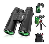 Jumelles Adultes Puissante, Kylietech 12x42 Compactes Jumelles avec Trépied, Jumelle étanches avec Prismes BAK-4, Objectif FMC, Adaptateur de Téléphone pour la Photographie, l'observation des étoiles