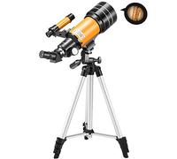 Jumelles astronomiques réfractives 150X Ultra-Haute définition, Professionnelles pour débutants et Adultes, avec trépied, Adaptateur pour téléphone, viseur et Filtre Lunaire. Confort doublé.