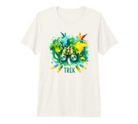 Jumelles Carte du Monde Trek Explorer Nature Wanderer T-Shirt Haut de Gamme