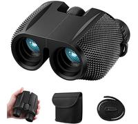 Jumelles compactes 10 x 25 pour adultes et enfants - Petites jumelles avec lentille FMC - Grande vue - Vision nocturne - Faible lumière - Étanches - Légères - Pour observation des oiseaux, chasse,