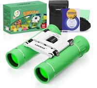Jumelles Compactes 10 x 25 pour Enfants, Mini Jumelles Etanches et Portables, Petites Taille Paquet pour L'observation des Oiseaux, Voyage, Camping (Vert)