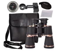 Jumelles de chasse 20 x 50 avec sac à main pour adultes - Télescope étanche Bak-4 avec boussole, clip de téléphone, réglage manuel pour le sport, l'extérieur, les voyages, le théâtre