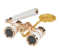 Jumelles de théâtre d'opéra 3 x 25, compactes vintage avec poignée réglable et chaîne pour adultes, femmes, enfants, concerts, opéra, cinéma (blanc)