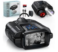 Jumelles de vision nocturne infrarouge 4K, 5000mAh, rechargeables, n'aime numérique 8X, 600 mètres, lunettes Darhouse pour la chasse et la surveillance 4K 32GB