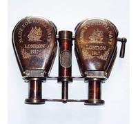 Jumelles d'opéra vintage en laiton de la marine royale 1917, design pliable en laiton