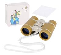 Jumelles HD pour Enfants 3-12 Ans - Binoculaire Télescope Pliable, Grossissement 4X, pour Observation des Oiseaux et Extérieur (Marron)