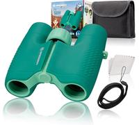 Jumelles Junior Pour Enfants 6 X 21 Avec Corps Robuste En Caoutchouc Et Mise Au Point Centrale Avec Étui De Ceinture Et Dragonne Vert[Z409]