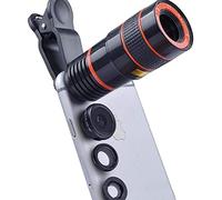 Jumelles Monoculaires Téléobjectif Télescope Tête Fisheye Grand Angle Macro 4 en 1 Objectif de Téléphone Mobile