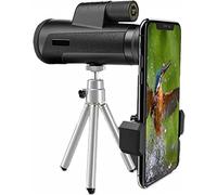 Jumelles monoculaires, télescope monoculaire, monoculaire de téléphone Portable, Zoom Adulte 12x50 HD avec trépied de Support de téléphone Portable pour l'observation des Oiseaux de randonné