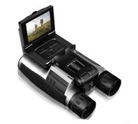 Jumelles numériques avec appareil photo, grossissement 12x 2,5 K, enregistrement vidéo 2,5 K, écran LCD de 2,4", zoom numérique 8x, support micro SD pour l'observation des oiseaux, la randonnée, les