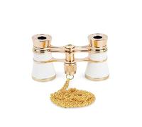 Jumelles optiques avec poignée de théâtre - Outil de visualisation délicat et résistant à la rouille - Chaîne blanche pour filles