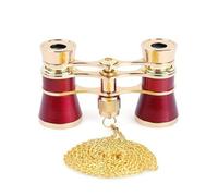 Jumelles optiques pour théâtre - Corps en métal - Outil de visualisation multifonction résistant à la rouille - Chaîne rouge