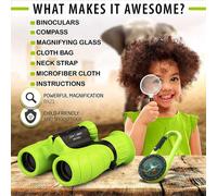 Jumelles pour enfants 8 x 21, télescope compact adapté à l'observation des oiseaux, C