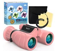 Jumelles pour Enfants, Jouet Enfant Petites 8x21 étanches Petites | Jumelles HD avec Sac, Observation des Oiseaux, randonnée, Tourisme, Faune et Sports Cadeau Enfant