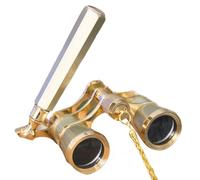 Jumelles pour lunettes d'opéra 3 x 25 - Jumelles de théâtre avec chaîne, jumelles compactes pour opéra, construction entièrement en métal, verres optiques, poignée réglable, étui de protection