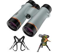 Jumelles Professionnelles Ed 10 x 42 pour Adultes Haute Puissance avec Adaptateur de téléphone et trépied, Sangle de Harnais, Jumelles étanches à Grande Vue pour l'observation des Oiseaux, Bateau,
