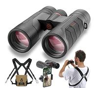 Jumelles Ultra HD 10x42 avec Adaptateur pour téléphone et Harnais, oculaire Large de 24 mm, netteté d'un Bord à l'autre, Champ de Vision Grand Angle de 6,5°, léger et étanche, Observation des Oiseaux