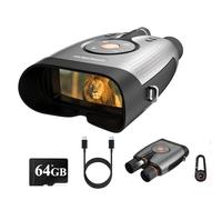 Jumelles Vision Nocturne 4K avec Écran 3" HD, Portée 1000m, Batterie 5000mAh, Zoom numérique 8X, étanche IP67, Lampe Tactique, Carte 64GB Chasse, Observation, Camping